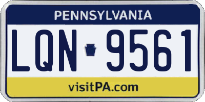 PA license plate LQN9561