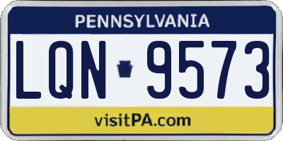 PA license plate LQN9573