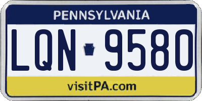 PA license plate LQN9580