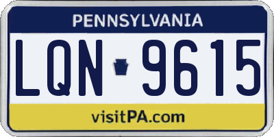 PA license plate LQN9615