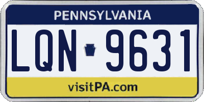 PA license plate LQN9631