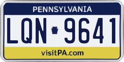 PA license plate LQN9641