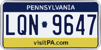 PA license plate LQN9647