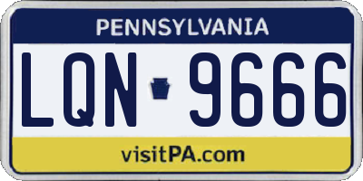 PA license plate LQN9666