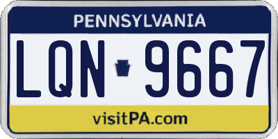 PA license plate LQN9667
