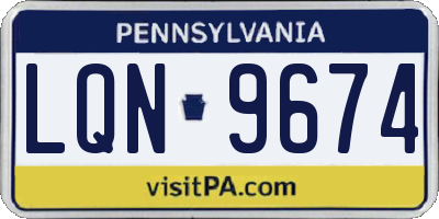 PA license plate LQN9674