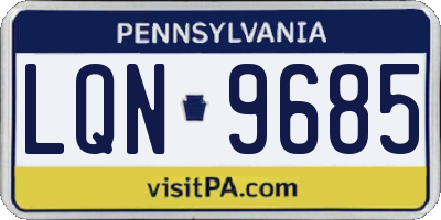 PA license plate LQN9685