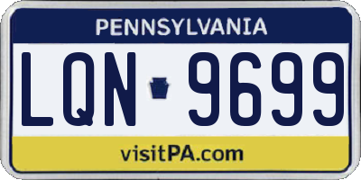 PA license plate LQN9699