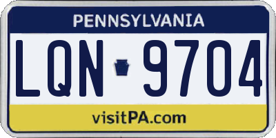 PA license plate LQN9704