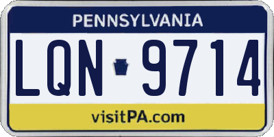 PA license plate LQN9714