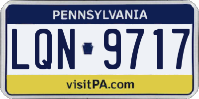 PA license plate LQN9717
