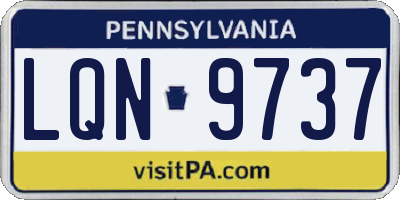PA license plate LQN9737