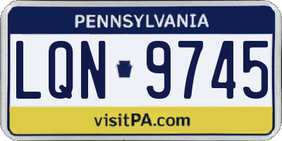 PA license plate LQN9745