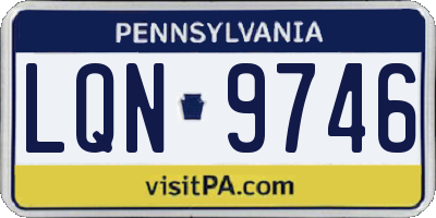 PA license plate LQN9746