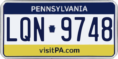 PA license plate LQN9748