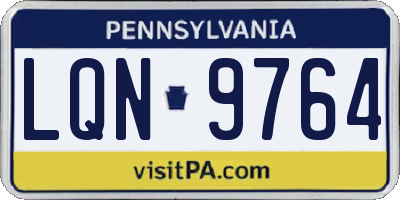 PA license plate LQN9764