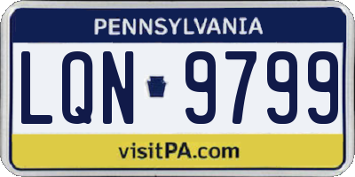 PA license plate LQN9799