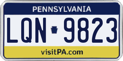 PA license plate LQN9823