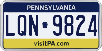 PA license plate LQN9824