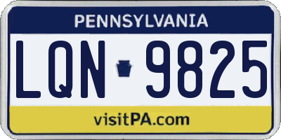 PA license plate LQN9825