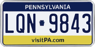 PA license plate LQN9843