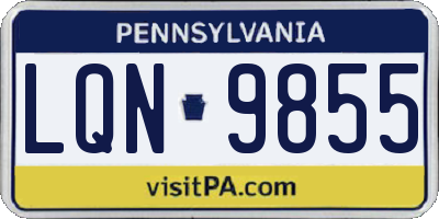 PA license plate LQN9855
