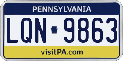 PA license plate LQN9863