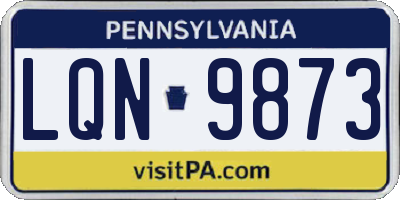 PA license plate LQN9873