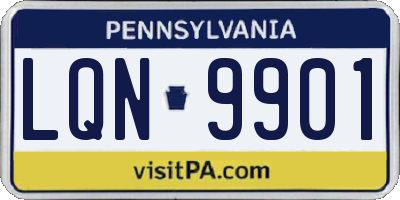 PA license plate LQN9901