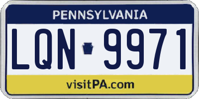PA license plate LQN9971