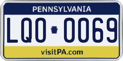 PA license plate LQO0069