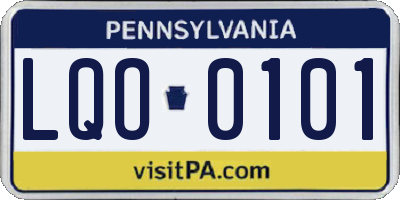 PA license plate LQO0101