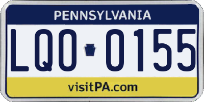 PA license plate LQO0155