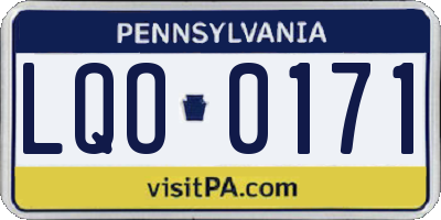 PA license plate LQO0171