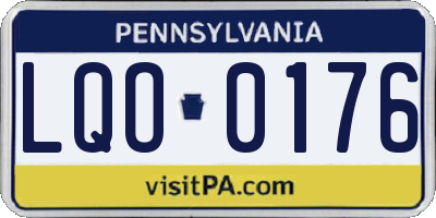 PA license plate LQO0176