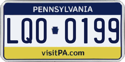 PA license plate LQO0199