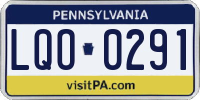 PA license plate LQO0291