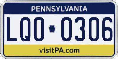 PA license plate LQO0306