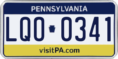 PA license plate LQO0341