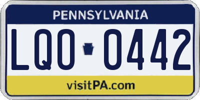 PA license plate LQO0442