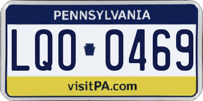 PA license plate LQO0469