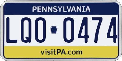 PA license plate LQO0474