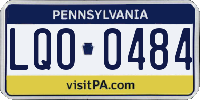 PA license plate LQO0484