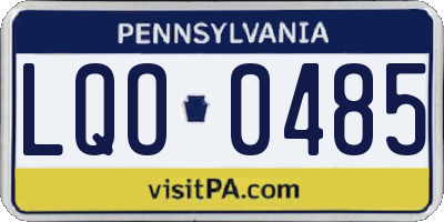 PA license plate LQO0485