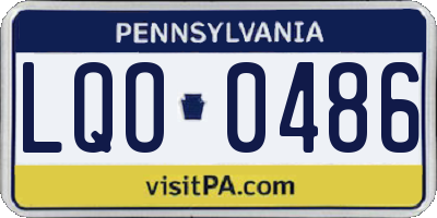 PA license plate LQO0486