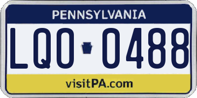 PA license plate LQO0488