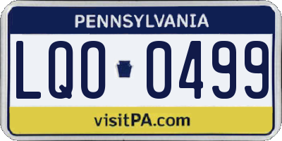 PA license plate LQO0499