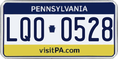 PA license plate LQO0528