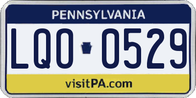 PA license plate LQO0529