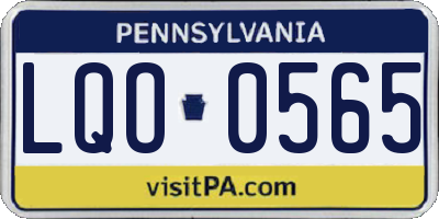 PA license plate LQO0565